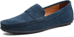 ChicWind Men's Suede Leather Penny Loafers Driving Moccasins Slip On Flats Boat Shoes