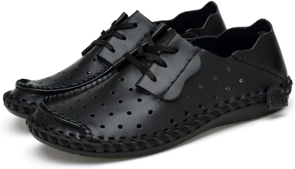 ChicWind Men's Summer Breathable Cowhide Casual Driving Moccasins Shoes