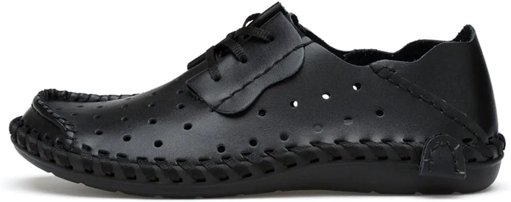 ChicWind Men's Summer Breathable Cowhide Casual Driving Moccasins Shoes