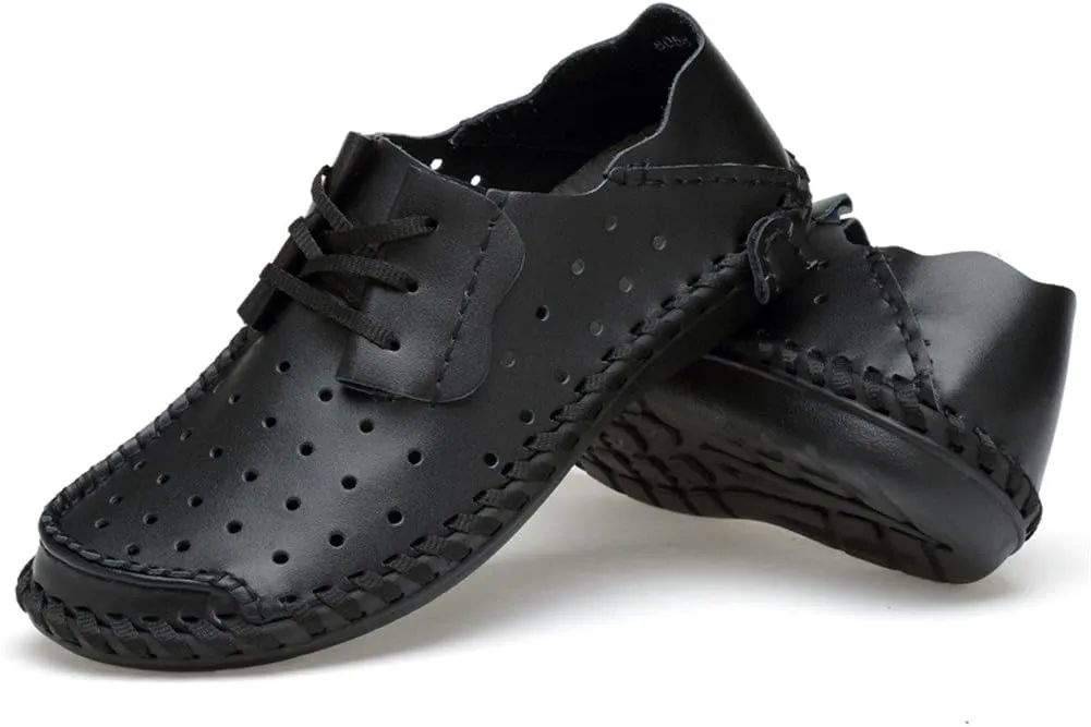 ChicWind Men's Summer Breathable Cowhide Casual Driving Moccasins Shoes