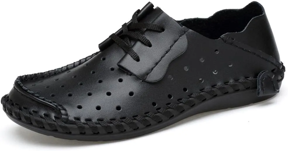 ChicWind Men's Summer Breathable Cowhide Casual Driving Moccasins Shoes