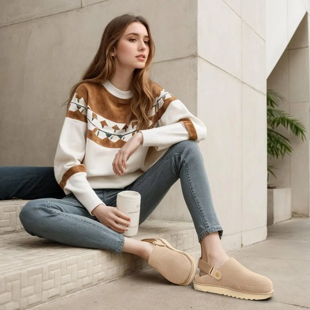 Clogs for Women Slippers Women's Platform Mules & Clogs with Strap Slip on Shoes Sandals Arch Support Adjustable
