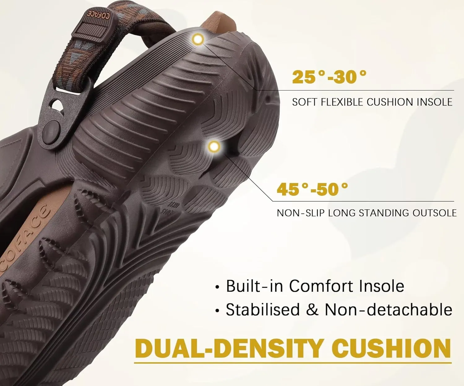 COFACE Mens Orthotic Clogs Orthopedic Mules for Men Recovery Sandals Man Plantar Fasciitis Summer Casual Size 7-15