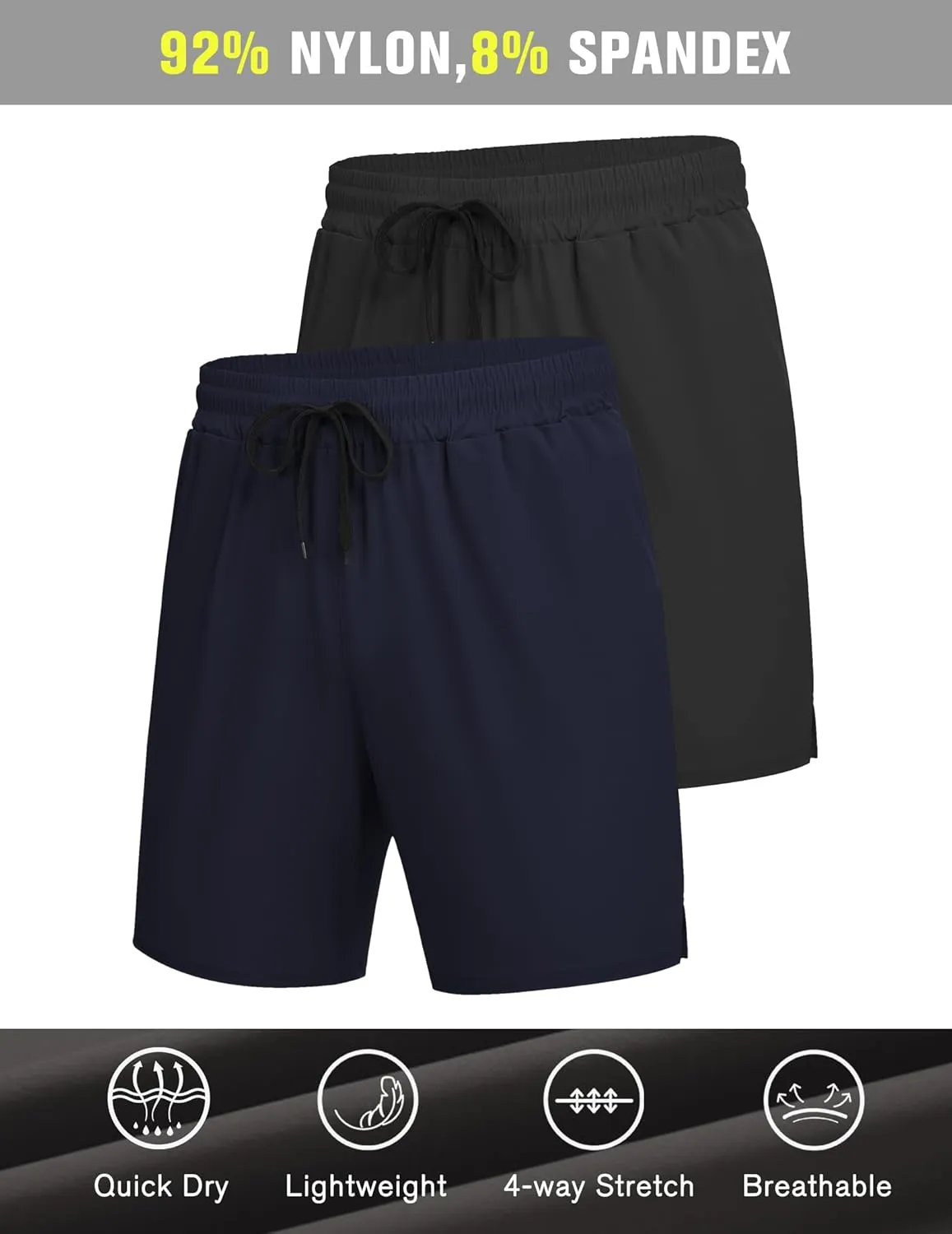 COOFANDY Men's Athletic Running Shorts Quick Dry Lightweight Gym Workout Training Sports Shorts with Pockets