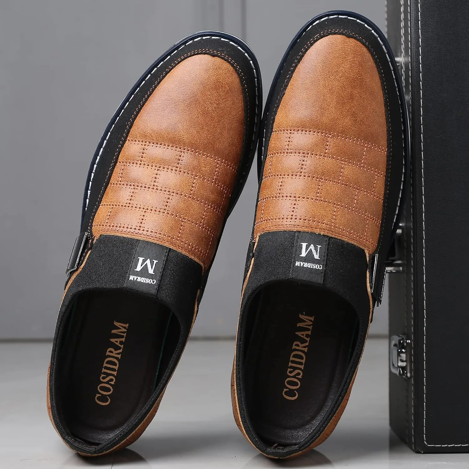 COSIDRAM Mens Casual Shoes Sneakers Loafers Comfort Walking Shoes for Male Business Work Office Dress