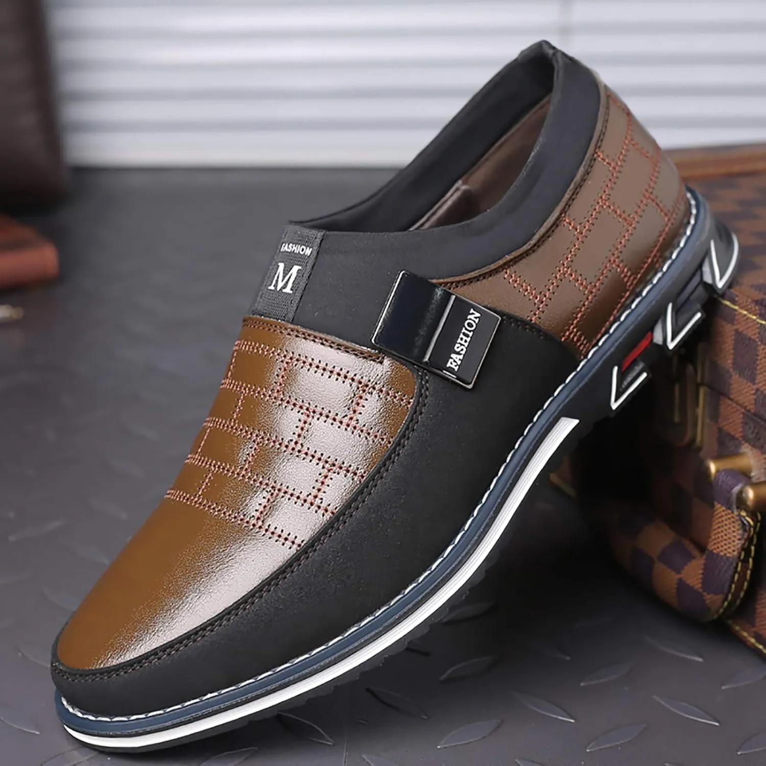 COSIDRAM Mens Casual Shoes Sneakers Loafers Comfort Walking Shoes for Male Business Work Office Dress