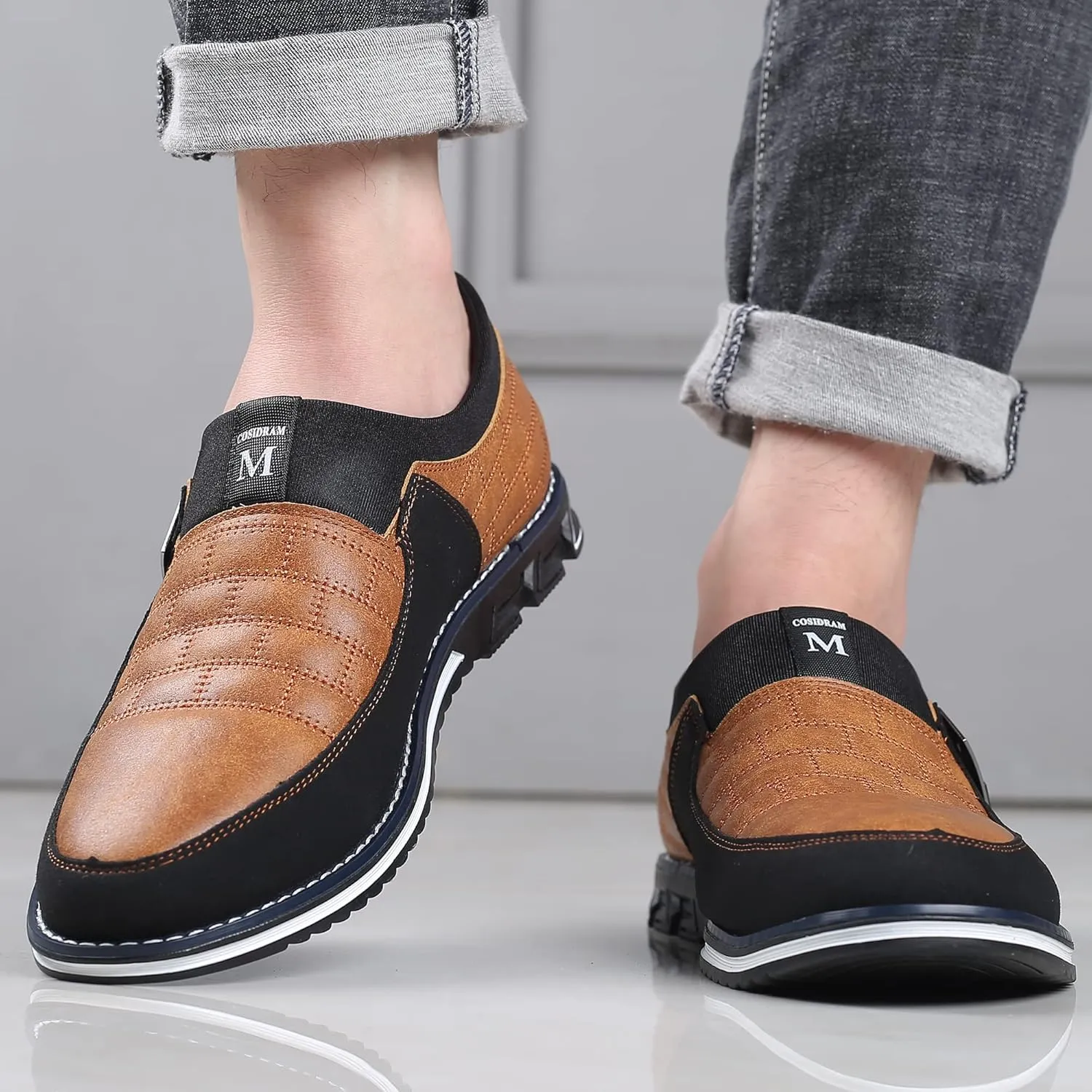 COSIDRAM Mens Casual Shoes Sneakers Loafers Comfort Walking Shoes for Male Business Work Office Dress