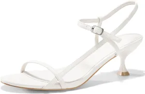 Coutgo Womens Strappy Heeled Sandals Kitten Low Heel Open Toe Ankle Strap Party Wedding Dress Shoes