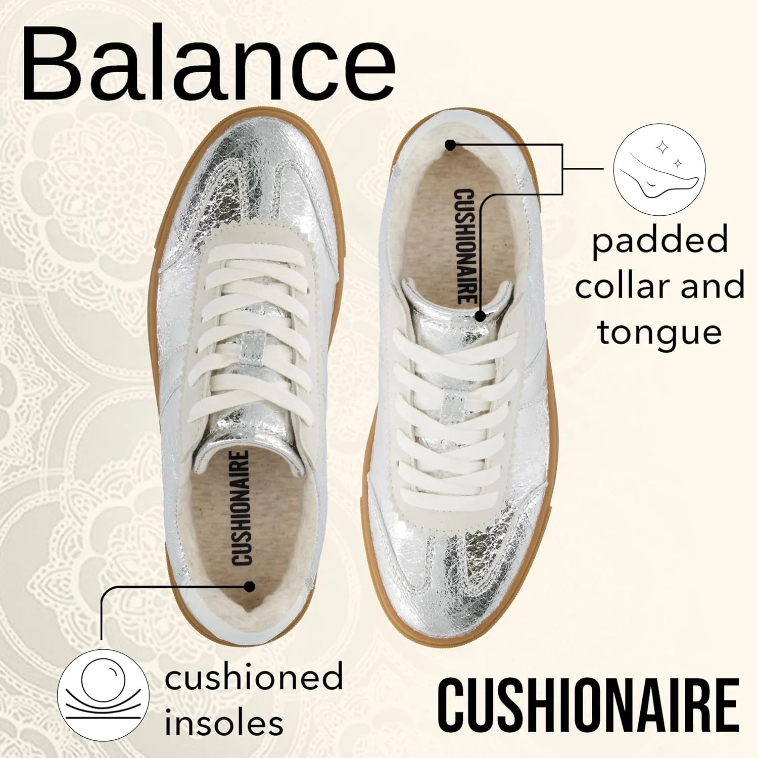 CUSHIONAIRE Women's Balance Lace Up Sneaker  Comfort Foam, Wide Widths Available