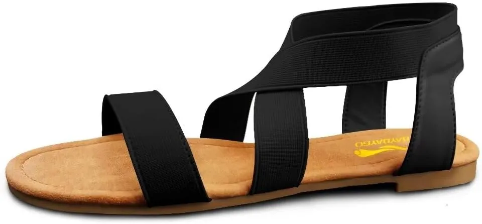 DAYDAYGO Women's Elastic Flat Sandals