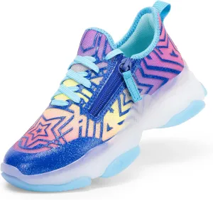 DREAM PAIRS Kids Girls Sneakers Zipper Casual Shoes Jelly Sole Sports Shoes Lightweight Walking Shoes
