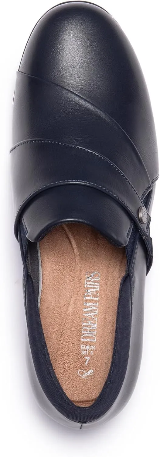DREAM PAIRS Loafers for Women Slip-on Dressy Comfortable Business Casual Work Office Faux Leather Loafer Shoes with Arch Support