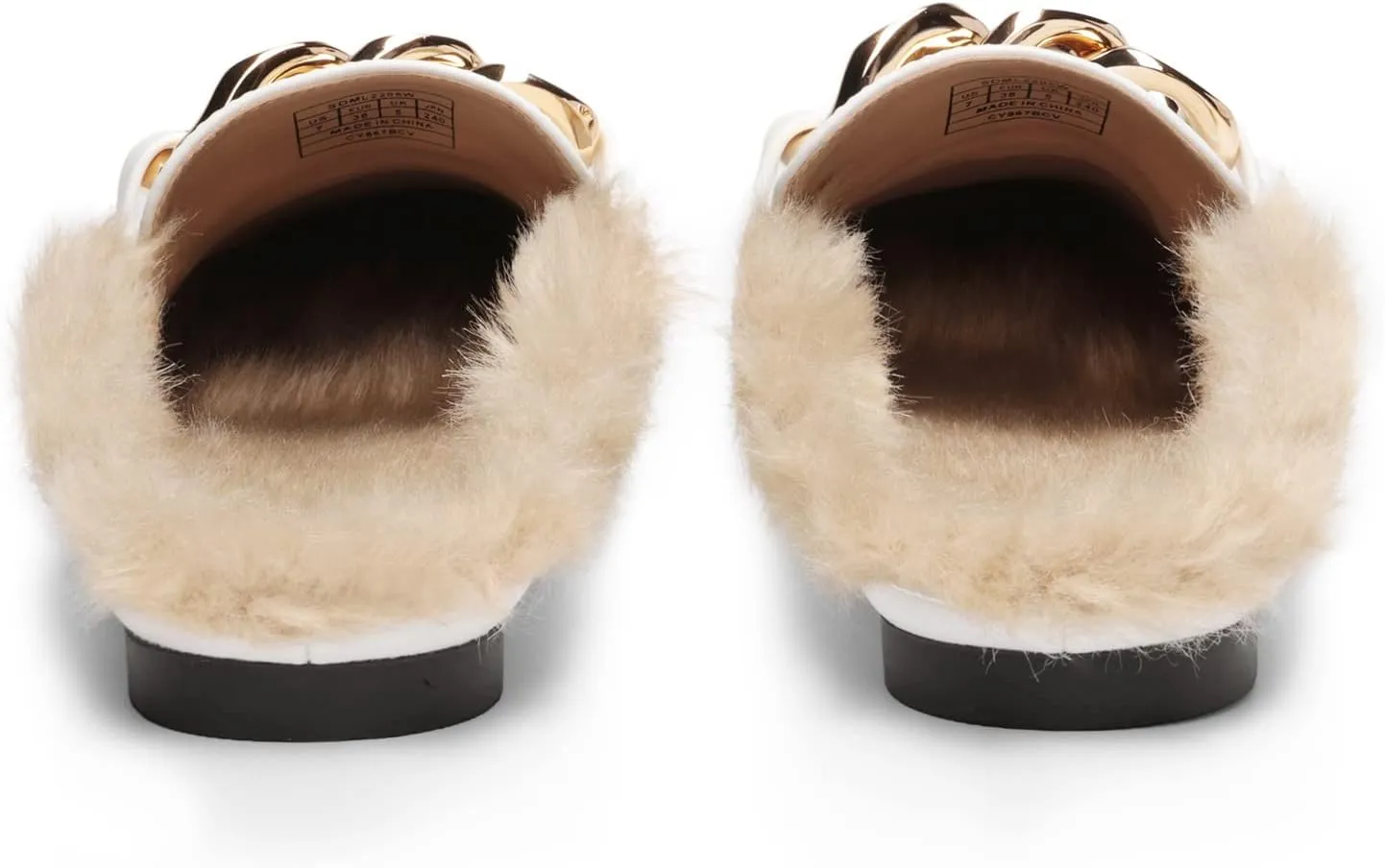 DREAM PAIRS Mules for Women Flats Shoes Comfortable Slip on Closed Toe Slides Loafers with Chain Backless Women’s Mules