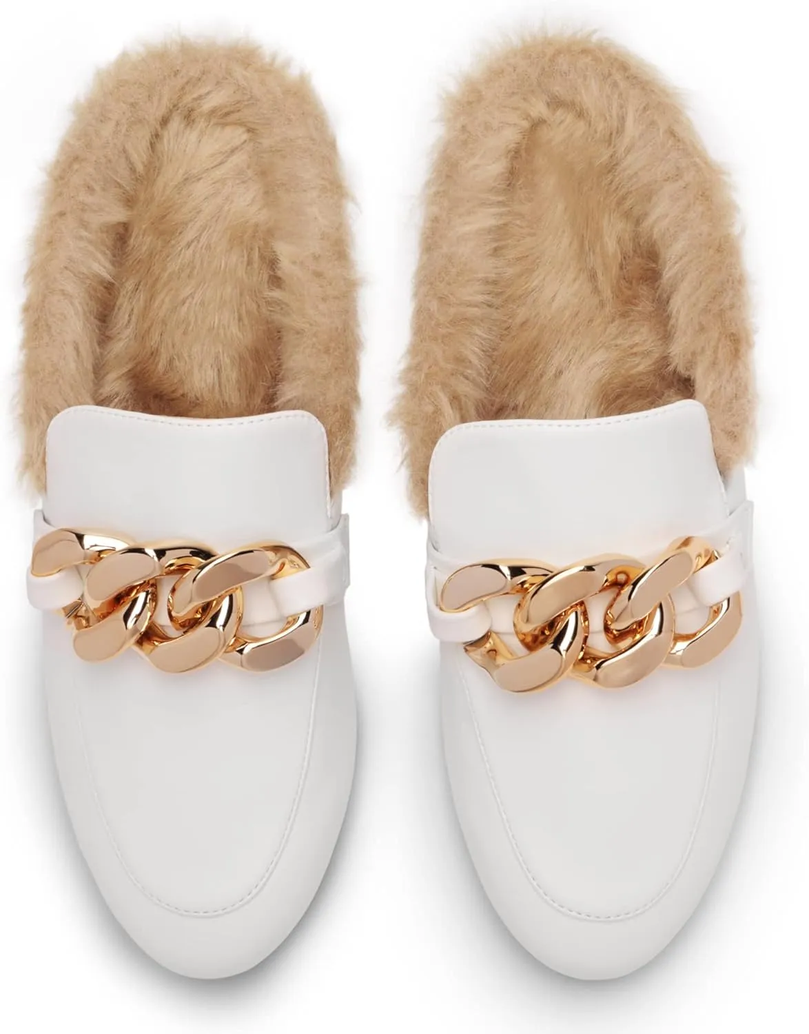 DREAM PAIRS Mules for Women Flats Shoes Comfortable Slip on Closed Toe Slides Loafers with Chain Backless Women’s Mules