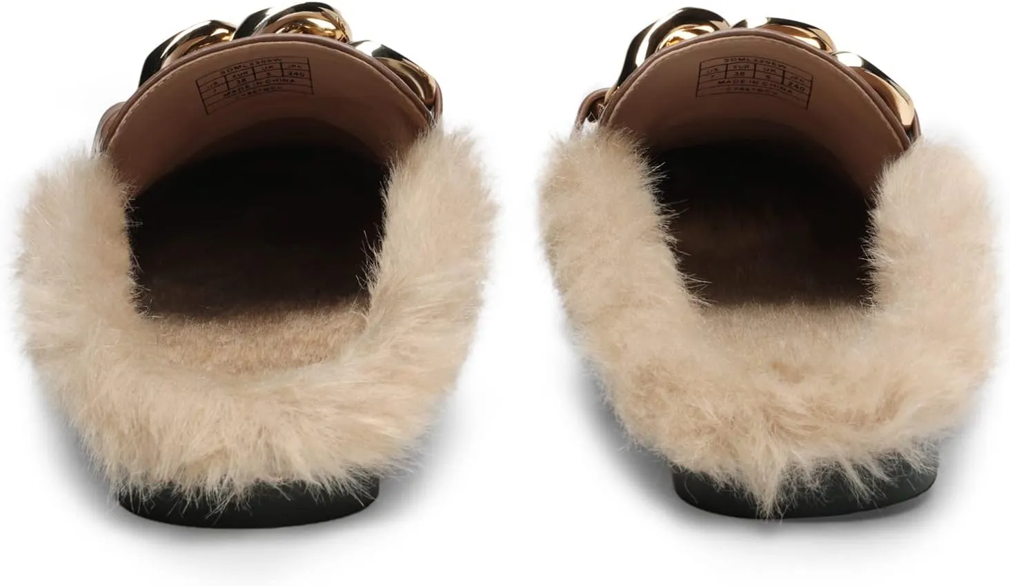 DREAM PAIRS Mules for Women Flats Shoes Comfortable Slip on Closed Toe Slides Loafers with Chain Backless Women’s Mules