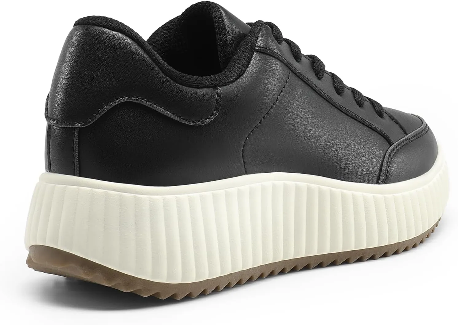 DREAM PAIRS Women Platform Chunky Lightweight Comfortable Casual Faux Leather Lace-Up Dee Walking Fashion Sneakers