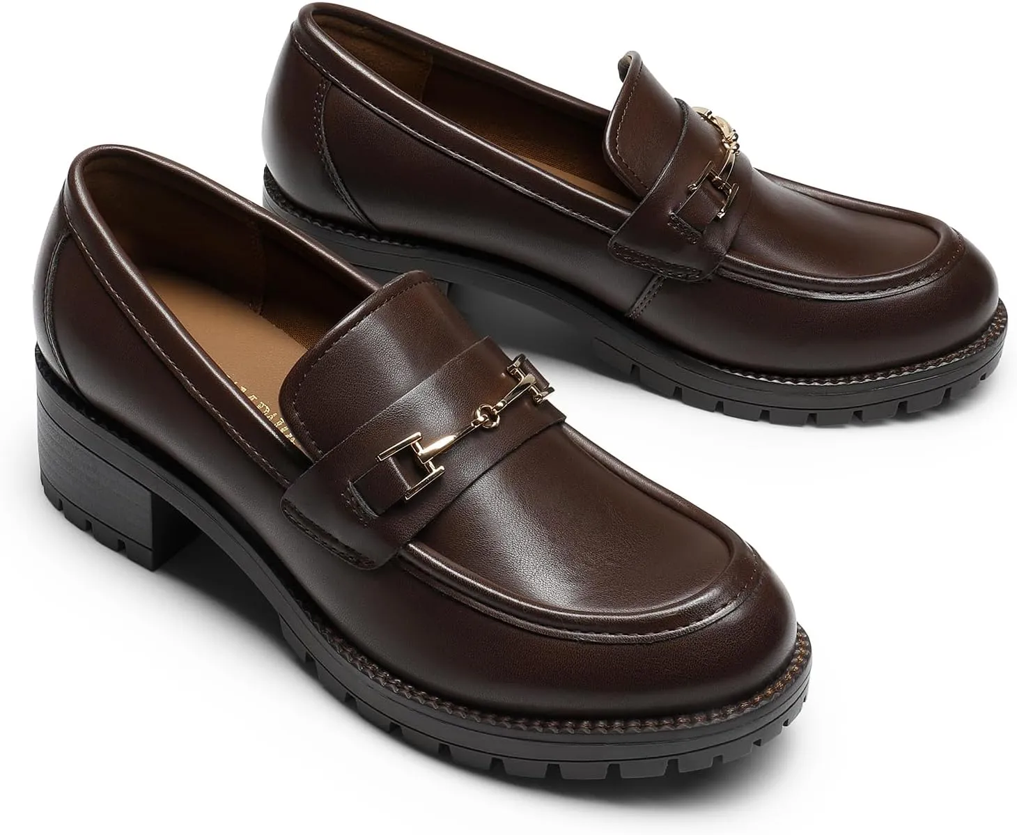 DREAM PAIRS Women's Chunky Loafers, Platform Comfortable Slip-On Dressy Business Casual Shoes