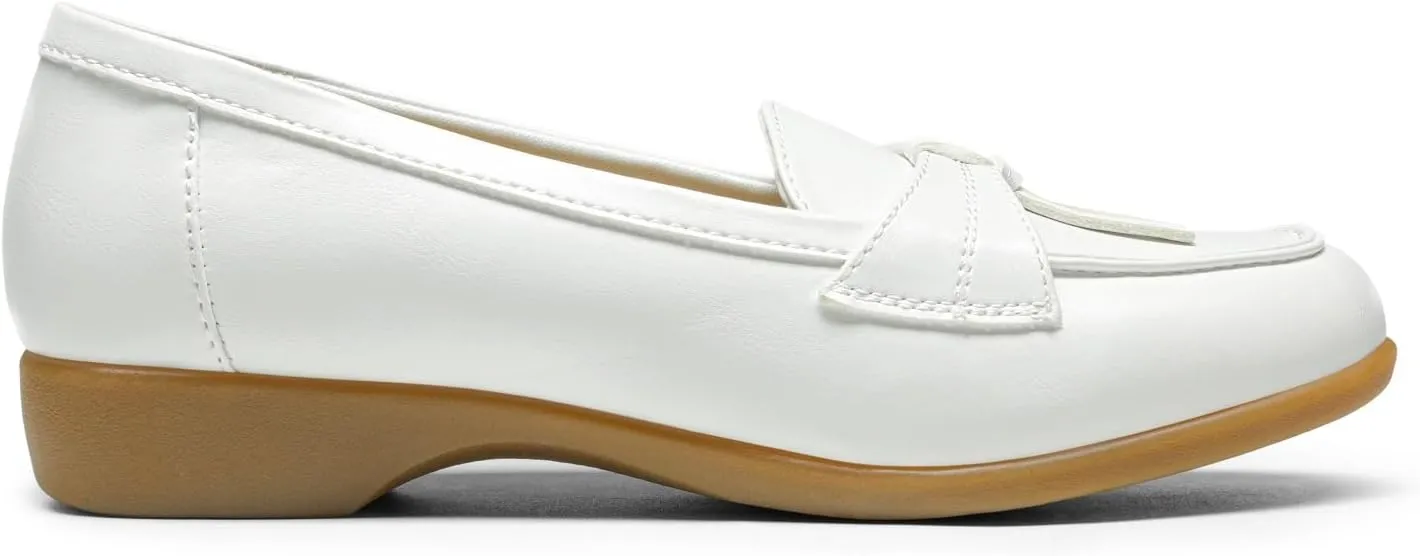 DREAM PAIRS Women's Comfortable Dressy Slip-on Loafers Business Casual Work Shoes Office, Faux Leather Arch Support Round Toe Flats Shoes with Tassel Decoration