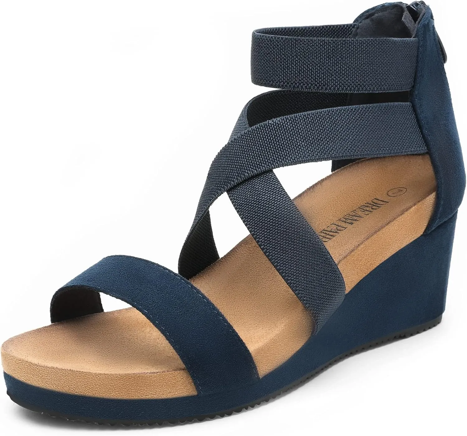 DREAM PAIRS Womens Elastic Ankle Strap Open Toe Platform Wedge Sandals Comfortable Summer Shoes