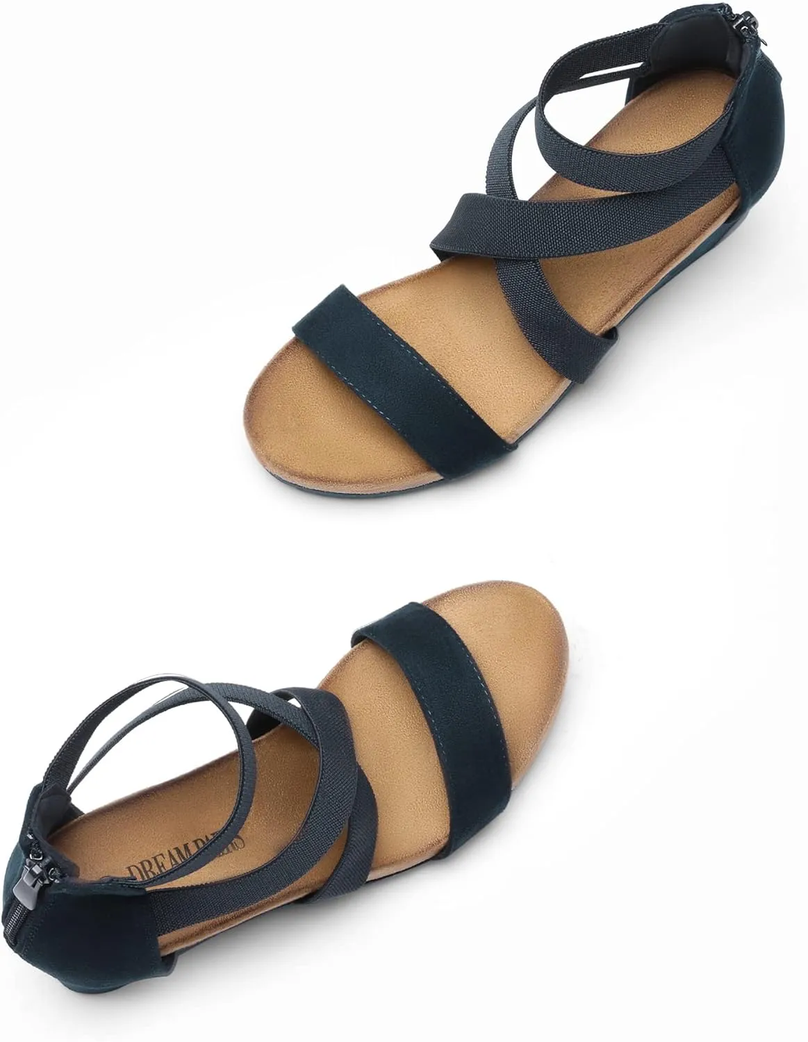 DREAM PAIRS Womens Elastic Ankle Strap Open Toe Platform Wedge Sandals Comfortable Summer Shoes