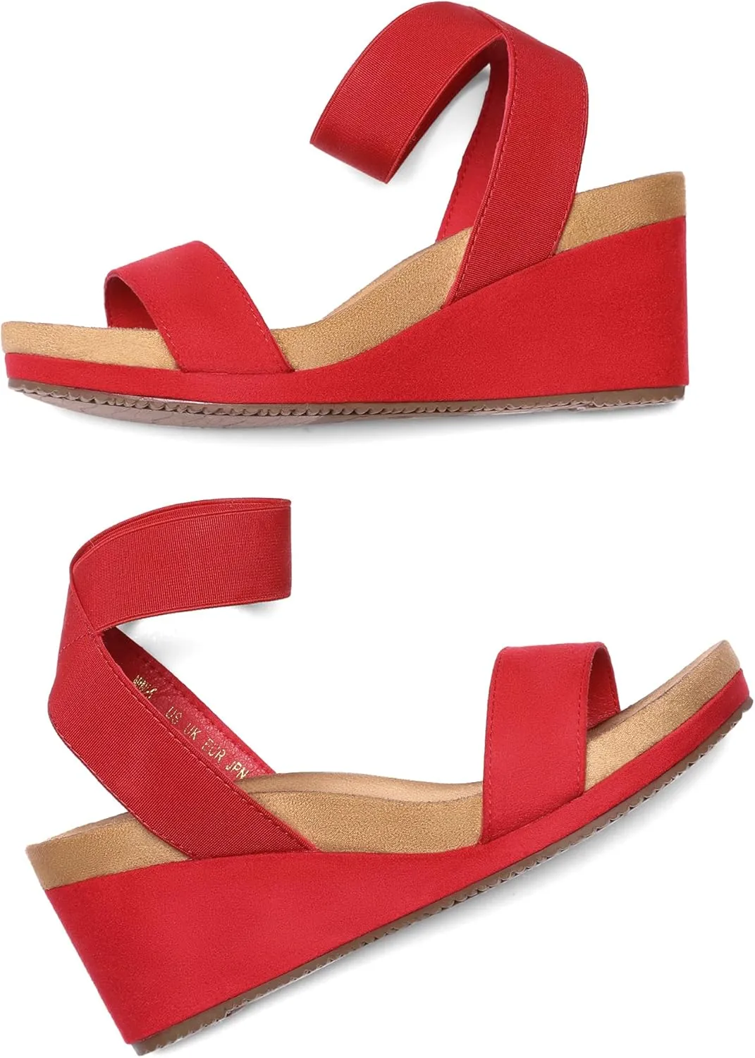 DREAM PAIRS Womens Elastic Ankle Strap Open Toe Platform Wedge Sandals Comfortable Summer Shoes