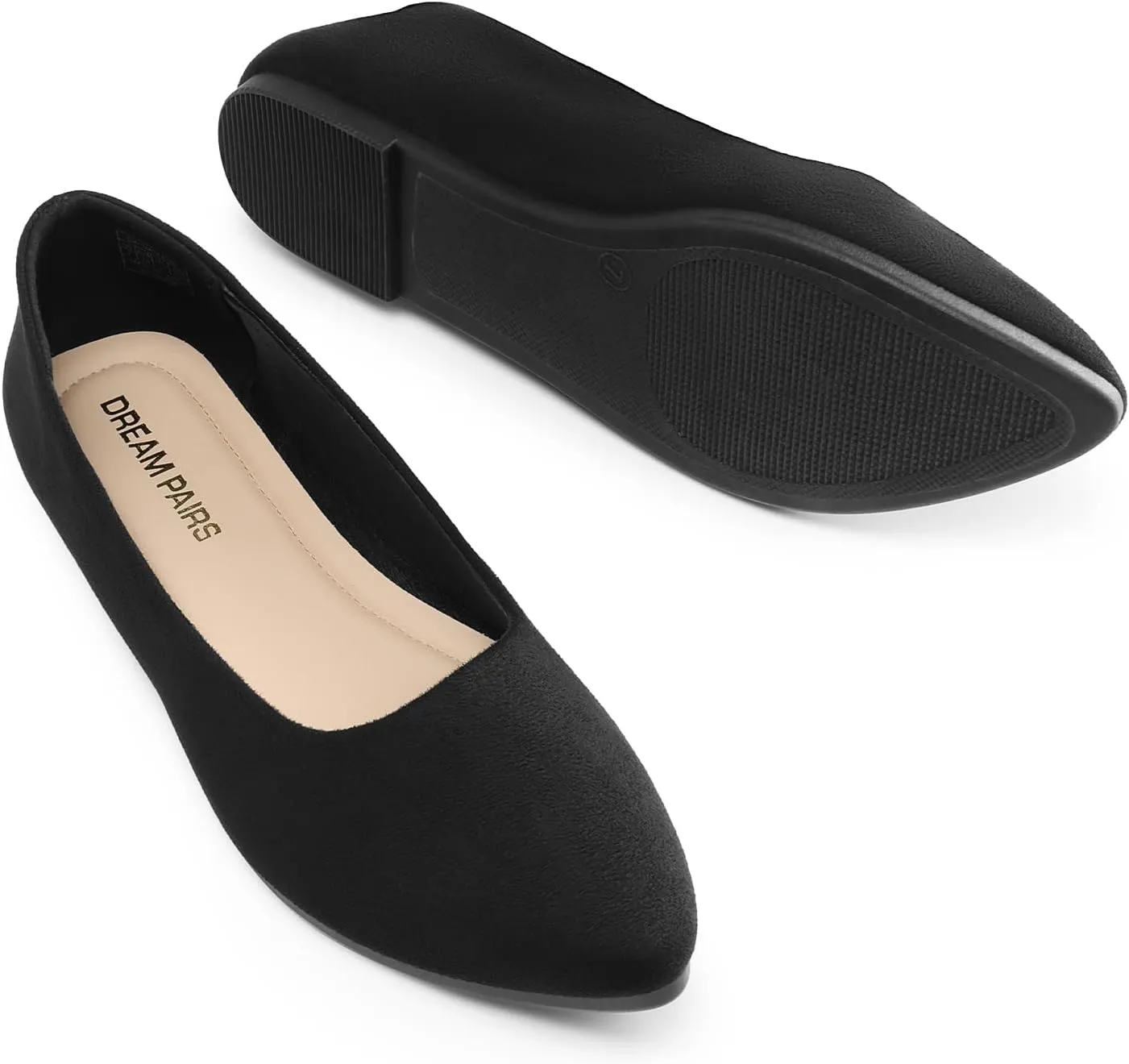 DREAM PAIRS Women’s Flats Comfortable Slip On Business Work Office Casual Suede Ballet Flats Pointed Toe Dress Shoes
