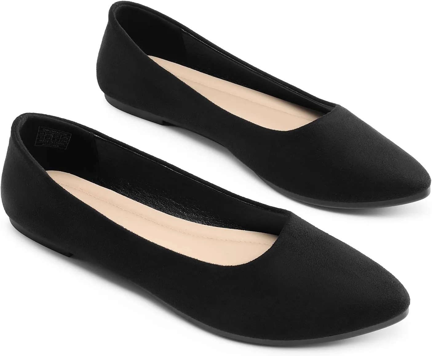 DREAM PAIRS Women’s Flats Comfortable Slip On Business Work Office Casual Suede Ballet Flats Pointed Toe Dress Shoes