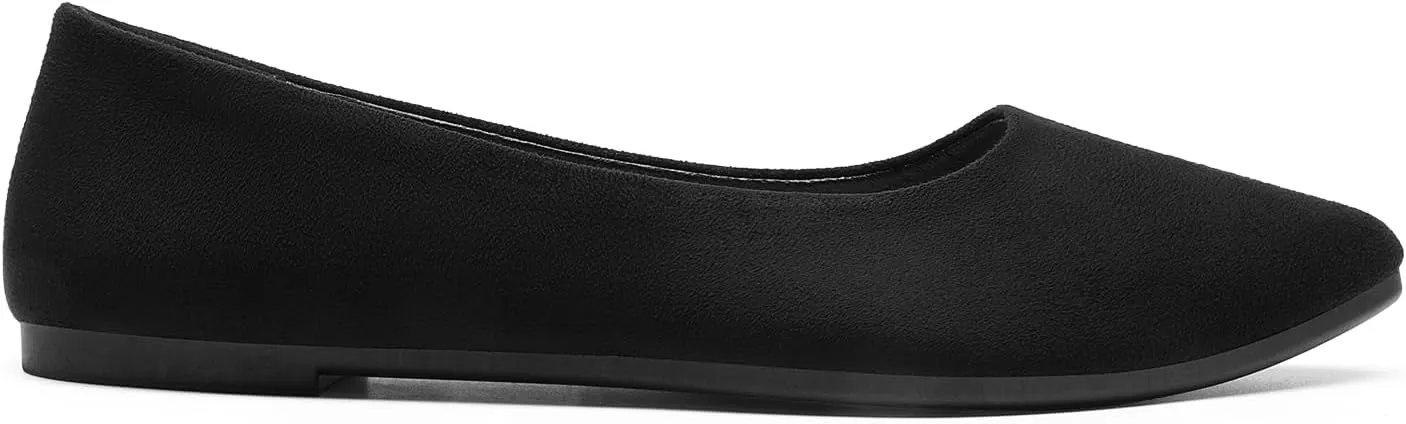 DREAM PAIRS Women’s Flats Comfortable Slip On Business Work Office Casual Suede Ballet Flats Pointed Toe Dress Shoes
