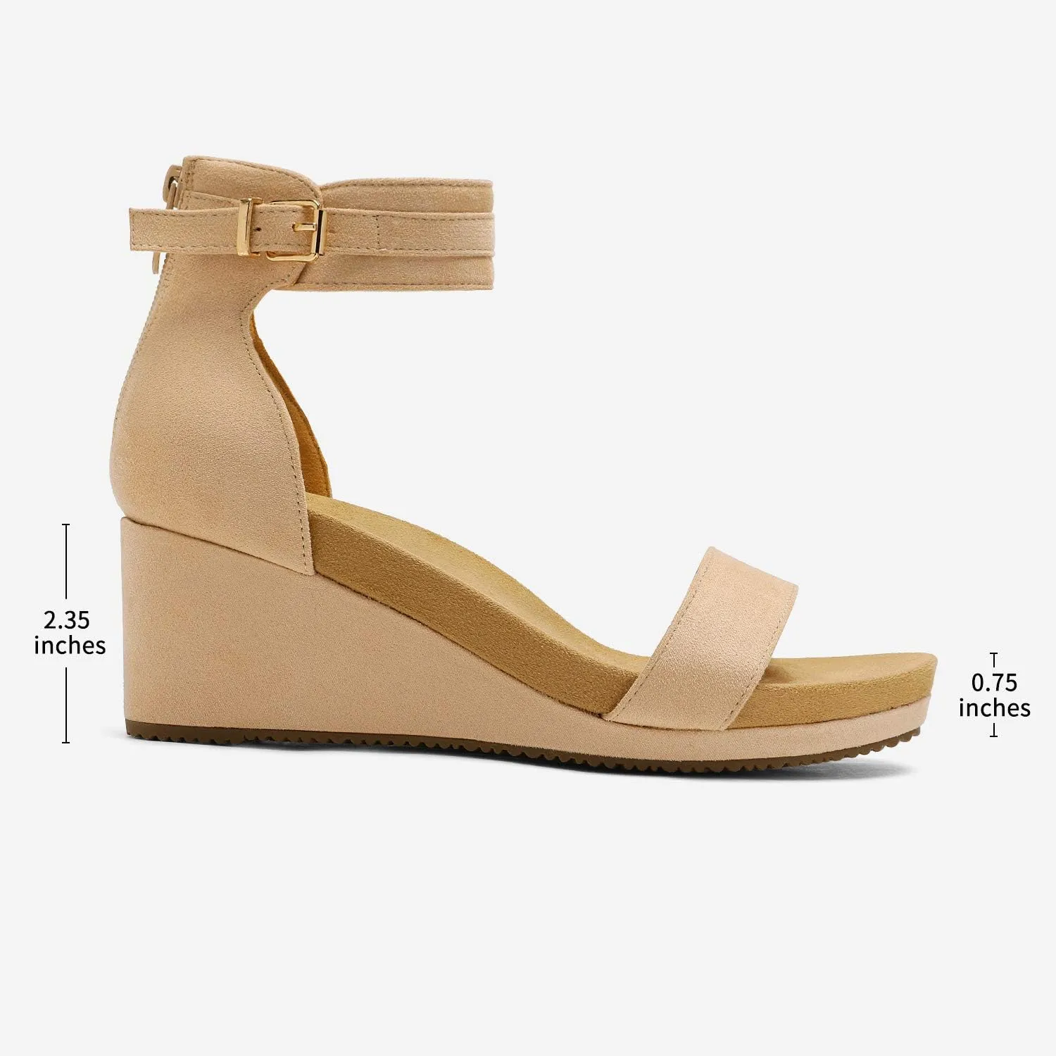 DREAM PAIRS Women's Open Toe Buckle Ankle Strap Platform Wedge Sandals Summer Shoes.