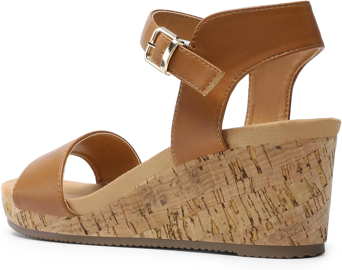 DREAM PAIRS Women's Open Toe Buckle Ankle Strap Platform Wedge Sandals