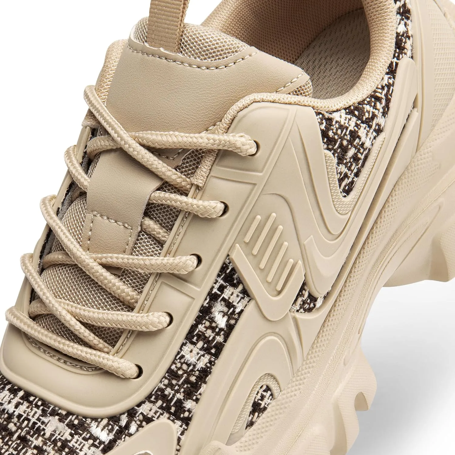 DREAM PAIRS Women's Platform Chunky Fashion Sneakers Y2K Maeve Lace-Up Comfortable Sneakers Casual Walking Shoes