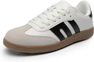 DREAM PAIRS Women's Tennis Sneakers Walking Nia Flat Low-Top Casual Lace-Up Comfortable Fashion Sneakers Shoes.