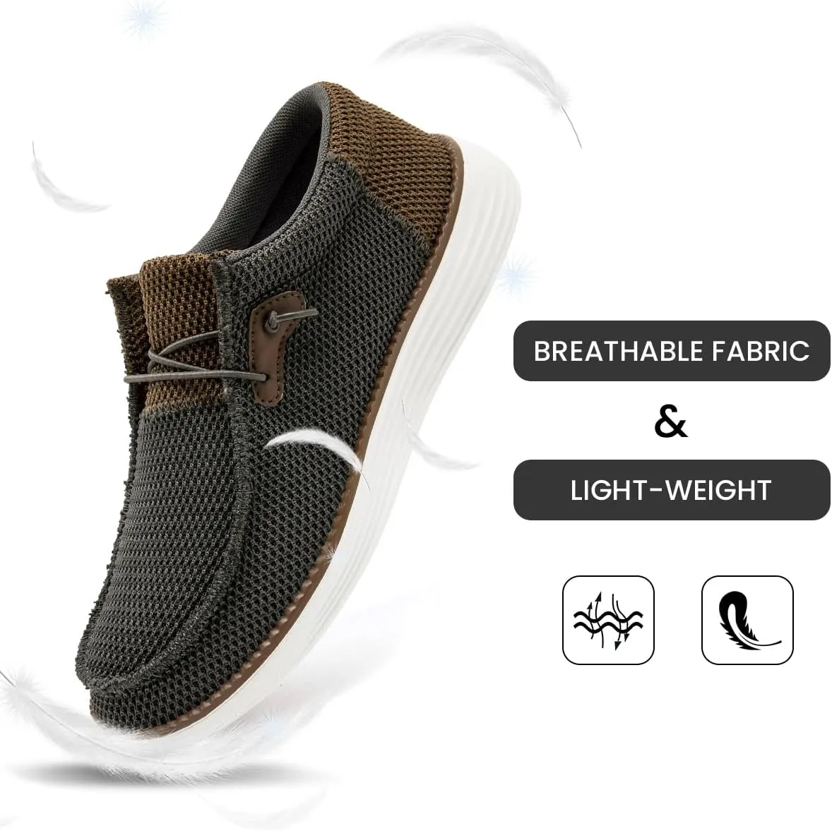 EGMPDA Mens Slip on Loafers Boat Shoes Non Slip Walking Sports Shoes Driving Shoes Casual Office Shoes Gym Lightweight Comfortable Shoes