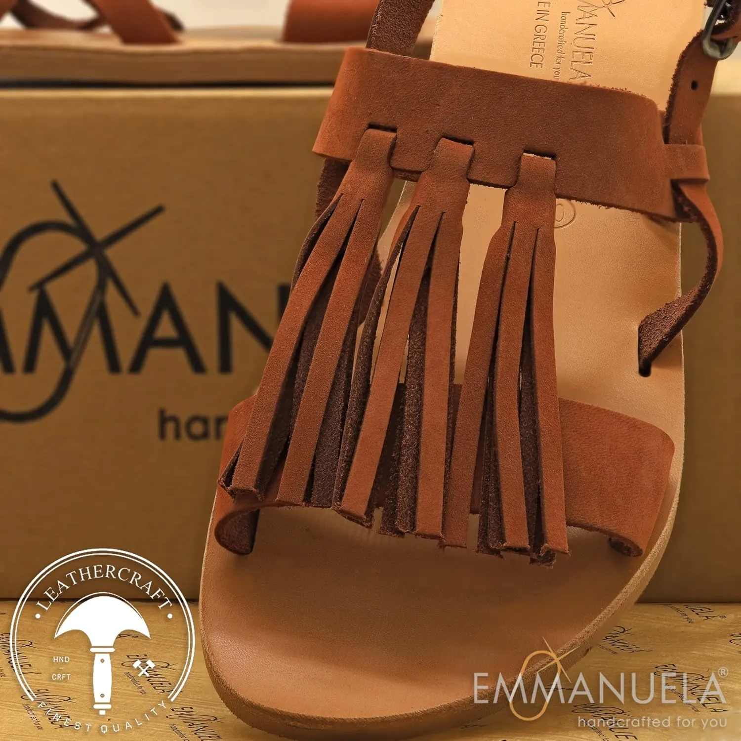 Emmanuela Greek Leather Embroided Toe Ring Sandals, Quality Handmade Slide on Strappy Summer Shoes for Women, Open Toe Sliders, Boho Chic Slider Mules
