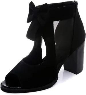 Fashion Womens Sandals Sexy Fish Mouth Beach Sandals Chunky Heel Back Zip Cutout Boots Prom Wedding Mesh Women's Boots (Color : Black, Shoe Size : 6.5)