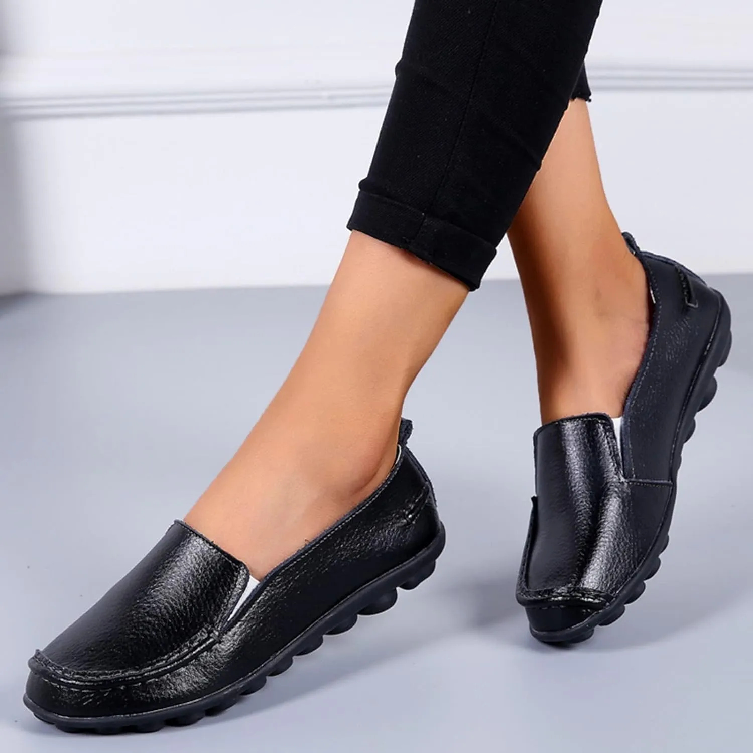 Flats Shoes Women's Comfort Penny Loafers Slip-Ons Walking Shoes Wide Width Orthopedic Shoes Business Casual Shoes