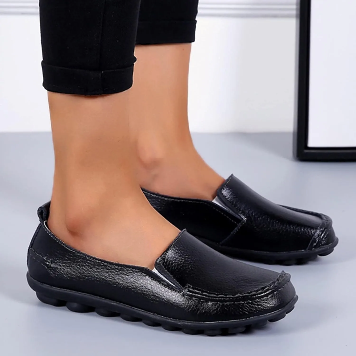 Flats Shoes Women's Comfort Penny Loafers Slip-Ons Walking Shoes Wide Width Orthopedic Shoes Business Casual Shoes