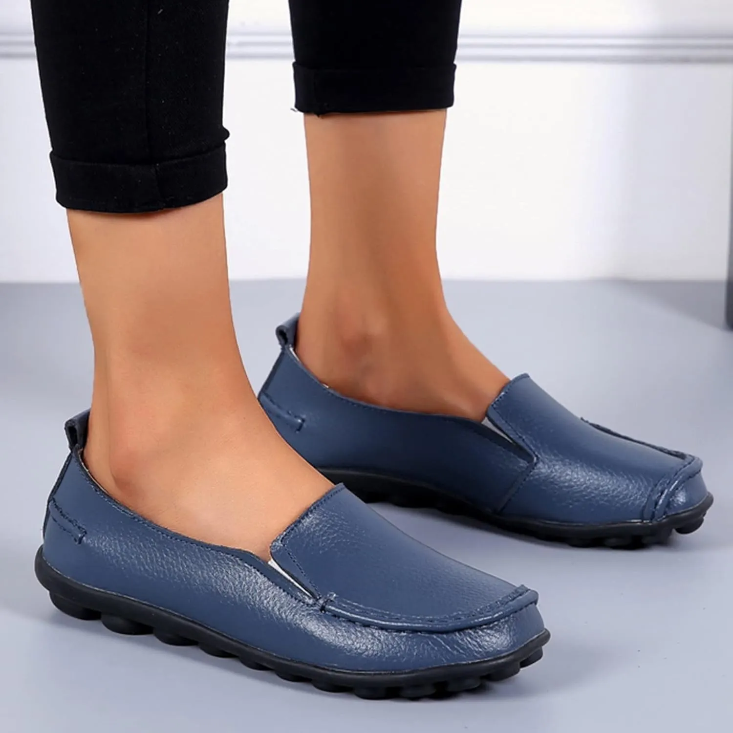 Flats Shoes Women's Comfort Penny Loafers Slip-Ons Walking Shoes Wide Width Orthopedic Shoes Business Casual Shoes