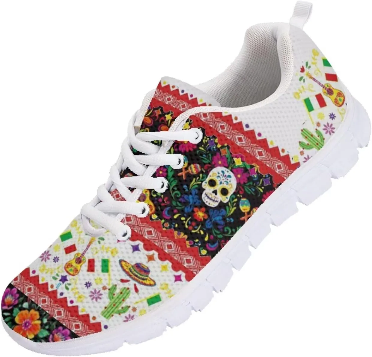 Forchrinse Mexico Splash Ink Sneakers Unisex National Walking Tennis Shoes for Women Men Festival Sneakers Lightweight