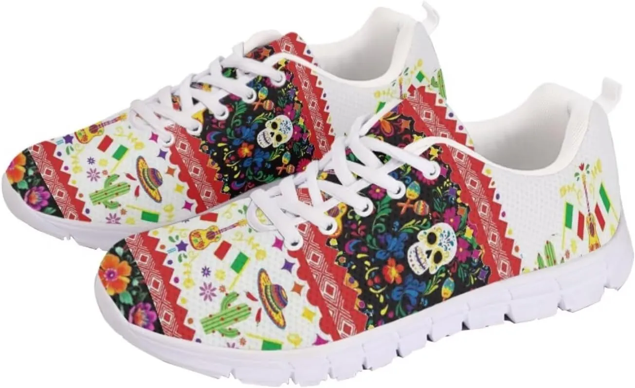 Forchrinse Mexico Splash Ink Sneakers Unisex National Walking Tennis Shoes for Women Men Festival Sneakers Lightweight