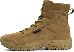 FREE SOLDIER Men's Tactical Hiking Boots - Lightweight, Comfortable Work & Combat Boots, 6 Inches (Brown, 7.5)