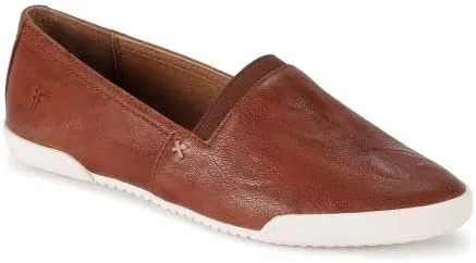 Frye Melanie Slip On Shoes for Women Crafted from Premium Leather with White Rubber Toe Bumpers and Soles, Leather Lining, and Removable Footbeds – 1 ¼” Outsole
