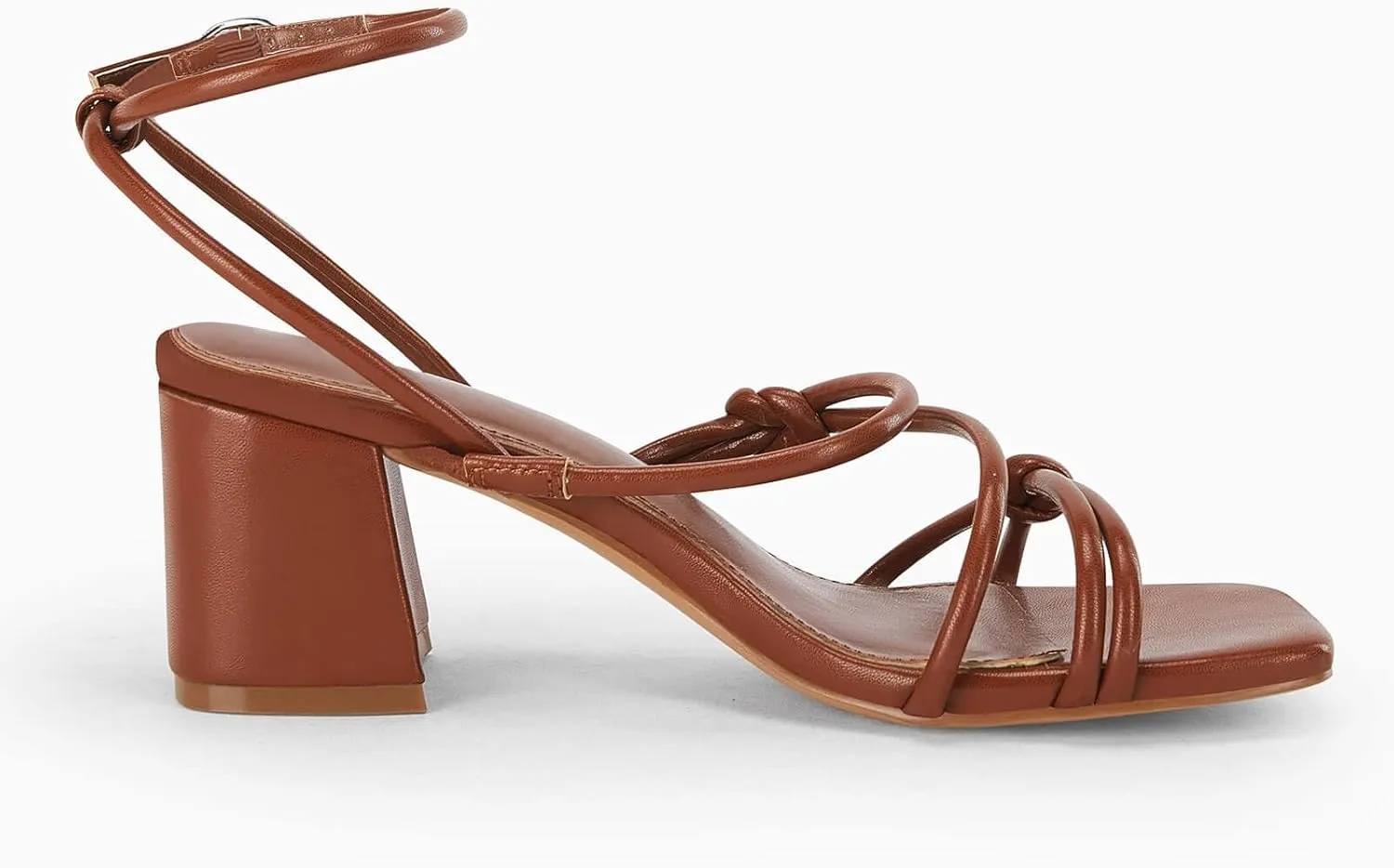 Fttpdeaus Women's Chunky Heel Sandals Strappy Square Open Toe Slingback Comfortable Ankle Strap Backless Dressy Summer Heels