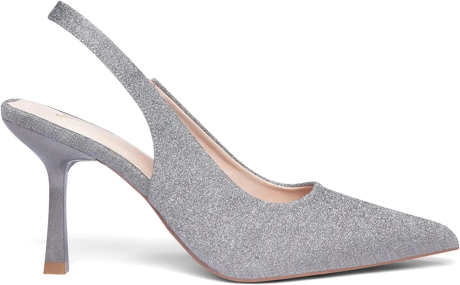 GENSHUO Women's Slingback Kitten Heel Pointed Closed Toe Stiletto Pumps Slip on Elastic Strap Wedding Party Dress Sandals Shoes