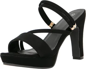 getmorebeauty Women's Chunky High Heels Slingback Sandals Open Toe Ankle Strap Slip On Platform Dress Shoes