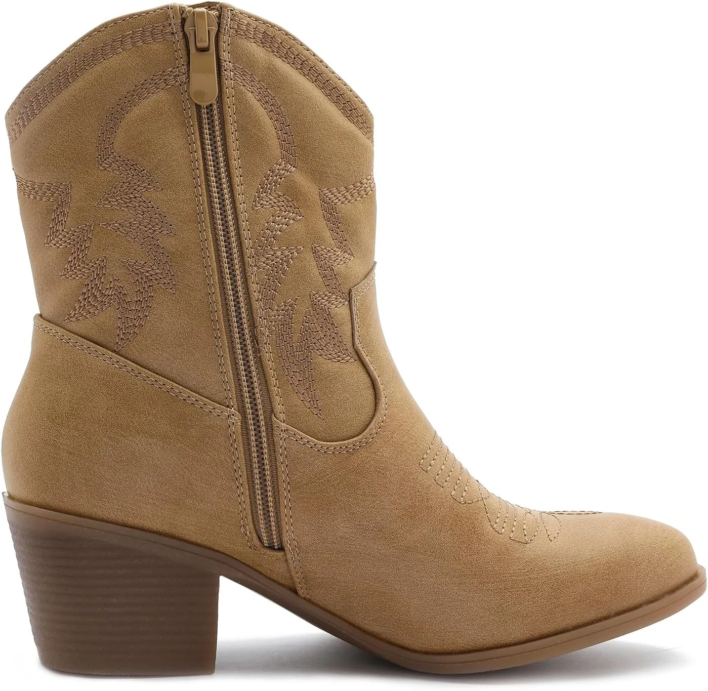 GLOBALWIN Women's Mid Calf The Western Cowboy Boots Fashion Cowgirl Boots For Women Low Heel