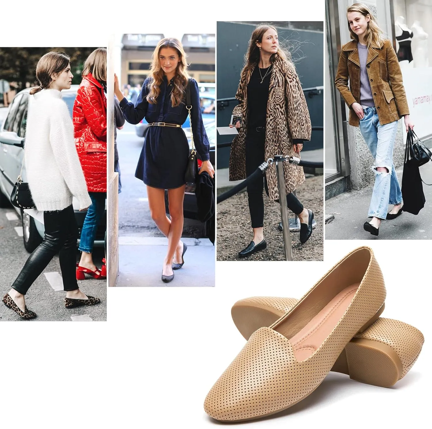 hash bubbie Women's Flats Shoes Dress Shoes for Women Business Dressy Casual Shoes Ballet Flats Loafers Comfortable Slip on Shoes