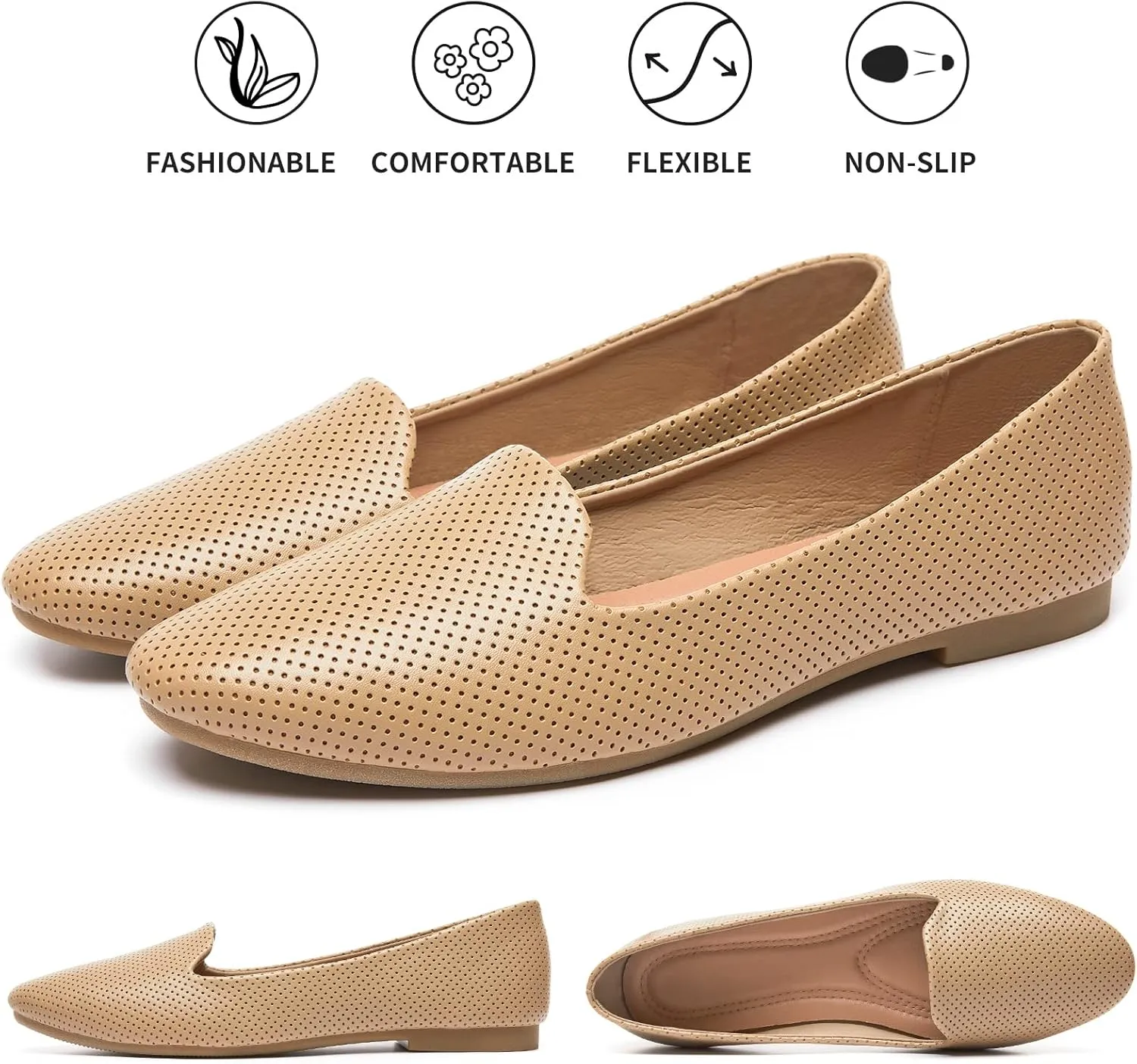 hash bubbie Women's Flats Shoes Dress Shoes for Women Business Dressy Casual Shoes Ballet Flats Loafers Comfortable Slip on Shoes