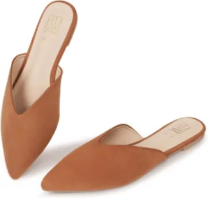 Hawkwell Women's Backless Slip on Slides Loafer Shoes Flats Comfortable Pointed Toe Mules