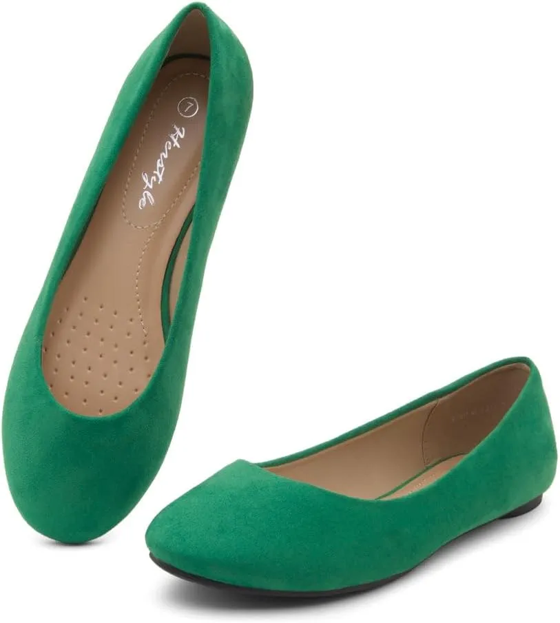 Herstyle Ever Memory Women's Ballet Flats Dressy Flat Shoes Almond Toe Ballerina Comfortable Slip-On Casual Flats for Daily Wear Work Office and Party